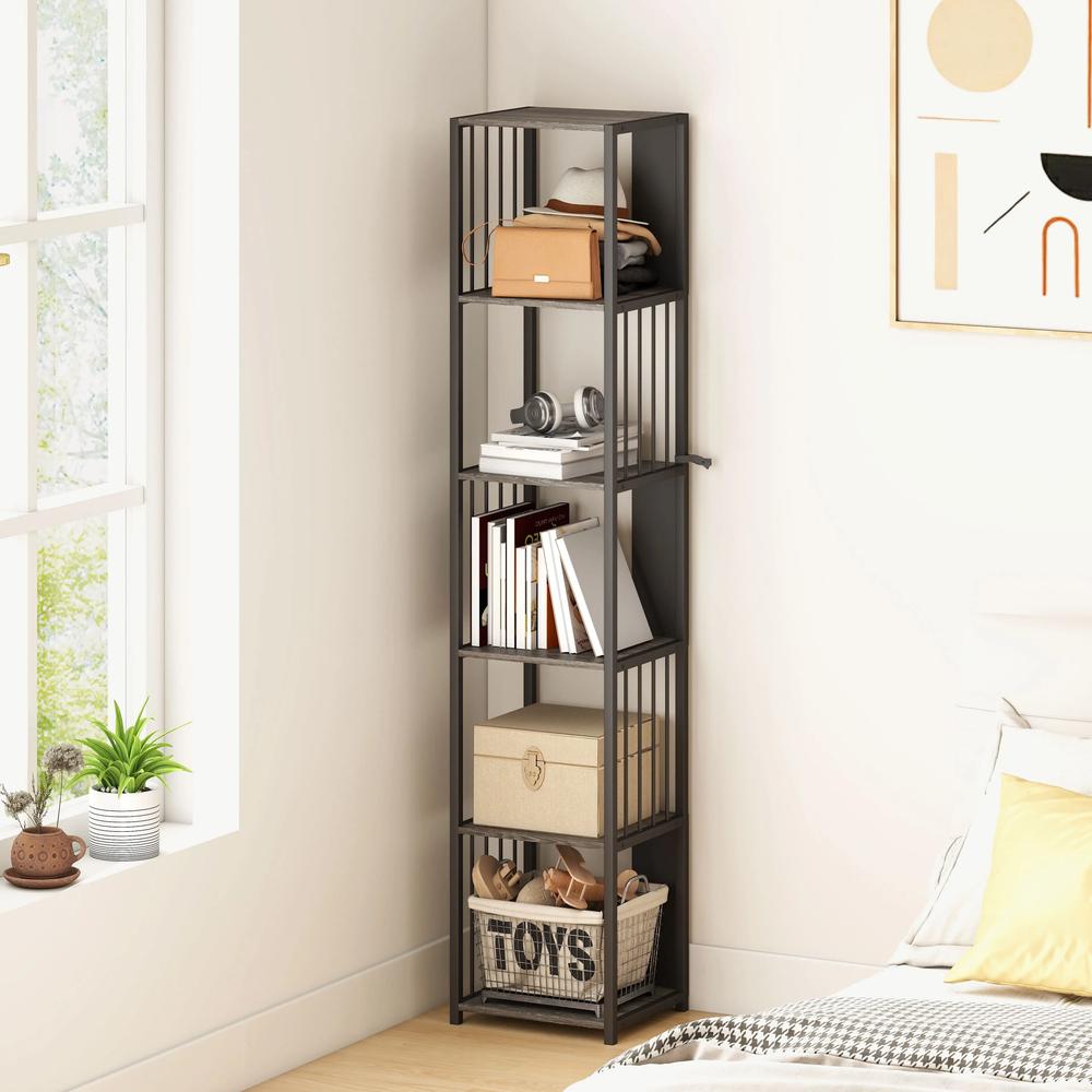 HOMCOM 5-Tier Bookshelf with Steel Frame Additional View 7