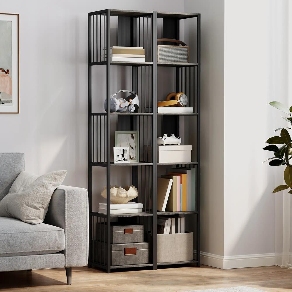 HOMCOM 5-Tier Bookshelf with Steel Frame Additional View 9