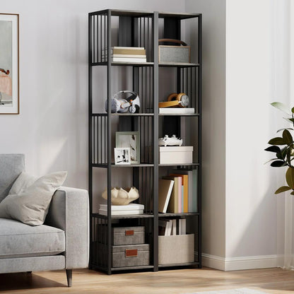HOMCOM 5-Tier Bookshelf with Steel Frame Additional View 9