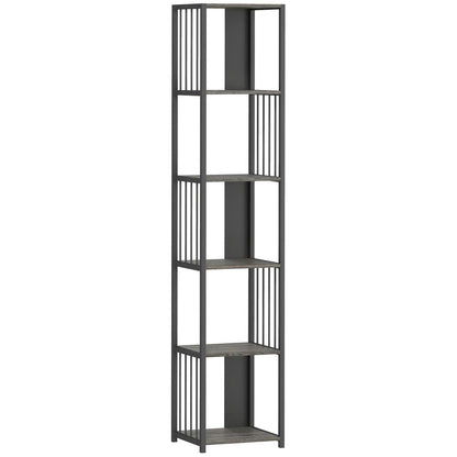 HOMCOM 5-Tier Bookshelf with Steel Frame