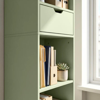 HOMCOM 6-Tier Bookcase, Tall Narrow Bookshelf with Drawer and Door Additional View 42