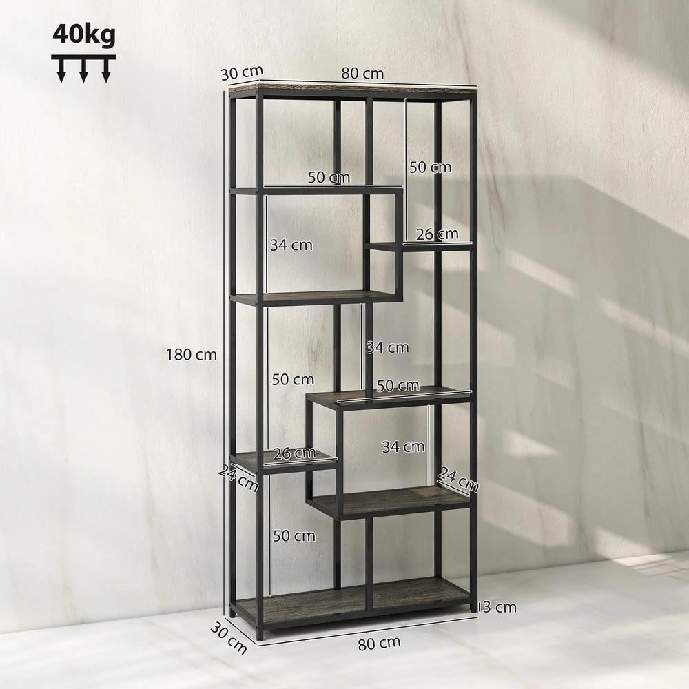 HOMCOM Seven-Tier Geometric Bookcase Additional View 14