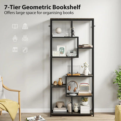 HOMCOM Seven-Tier Geometric Bookcase Additional View 15