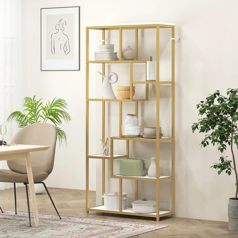 HOMCOM Seven-Tier Geometric Bookcase Additional View 30