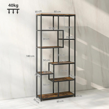 HOMCOM Seven-Tier Geometric Bookcase Additional View 3