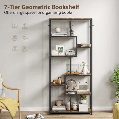 HOMCOM Seven-Tier Geometric Bookcase Additional View 4