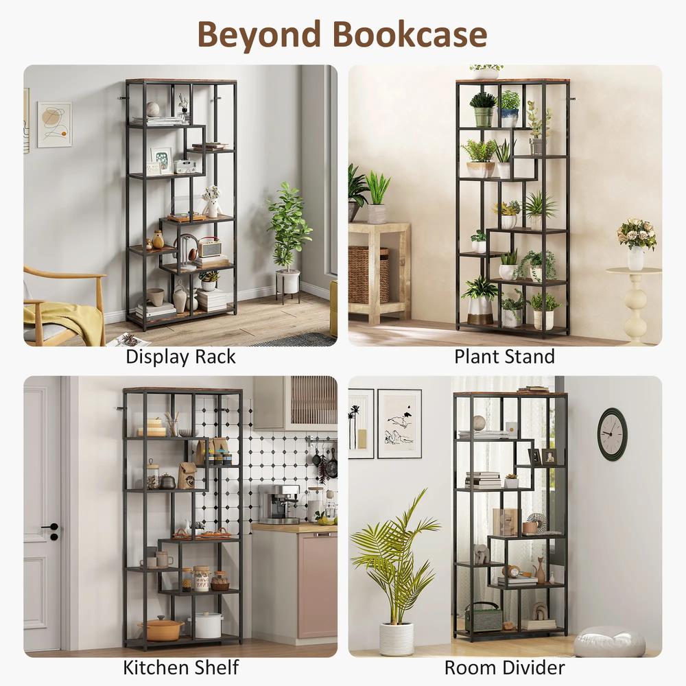 HOMCOM Seven-Tier Geometric Bookcase Additional View 6