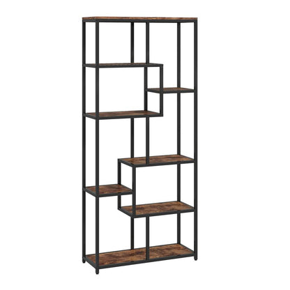 HOMCOM Seven-Tier Geometric Bookcase