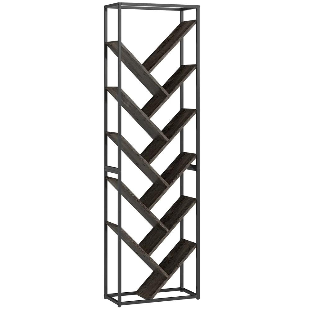 HOMCOM 10 Shelf Industrial-Style Bookshelf Additional View 12