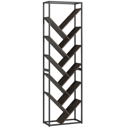 HOMCOM 10 Shelf Industrial-Style Bookshelf Additional View 12