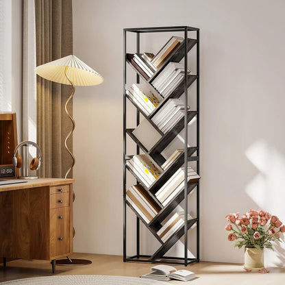 HOMCOM 10 Shelf Industrial-Style Bookshelf Additional View 13