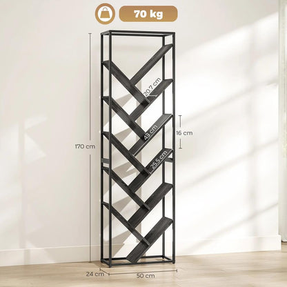 HOMCOM 10 Shelf Industrial-Style Bookshelf Additional View 14