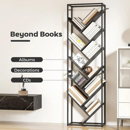 HOMCOM 10 Shelf Industrial-Style Bookshelf Additional View 16