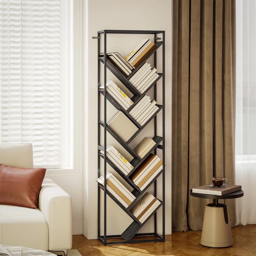 HOMCOM 10 Shelf Industrial-Style Bookshelf Additional View 19