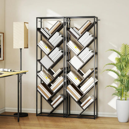 HOMCOM 10 Shelf Industrial-Style Bookshelf Additional View 20