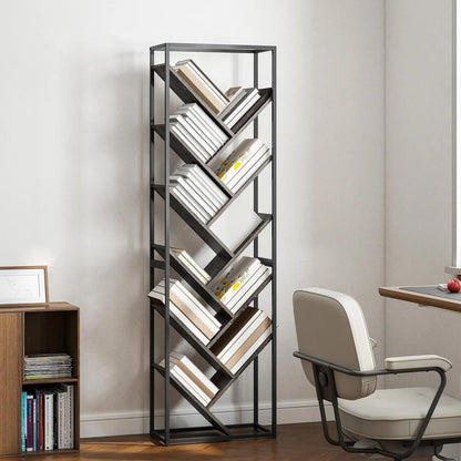 HOMCOM 10 Shelf Industrial-Style Bookshelf Additional View 21