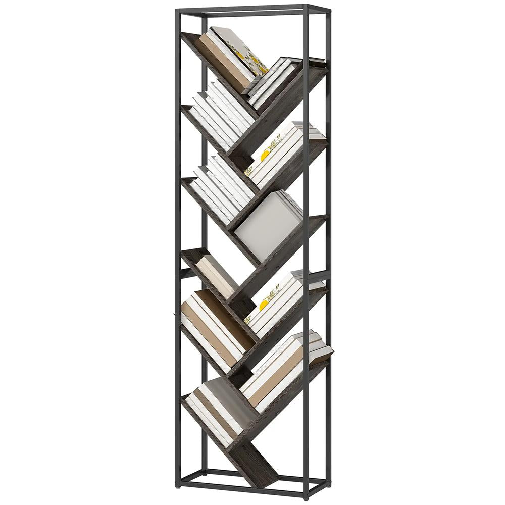 HOMCOM 10 Shelf Industrial-Style Bookshelf Additional View 22
