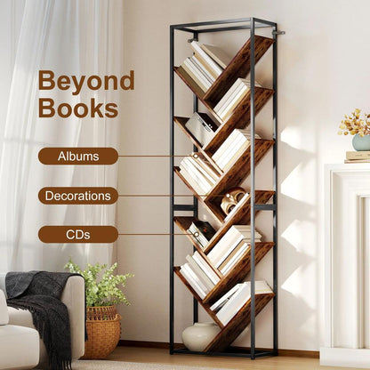HOMCOM 10 Shelf Industrial-Style Bookshelf Additional View 5