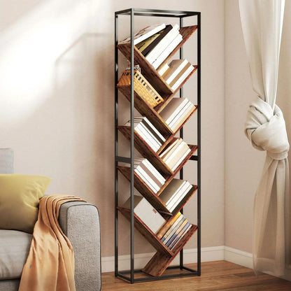 HOMCOM 10 Shelf Industrial-Style Bookshelf Additional View 10