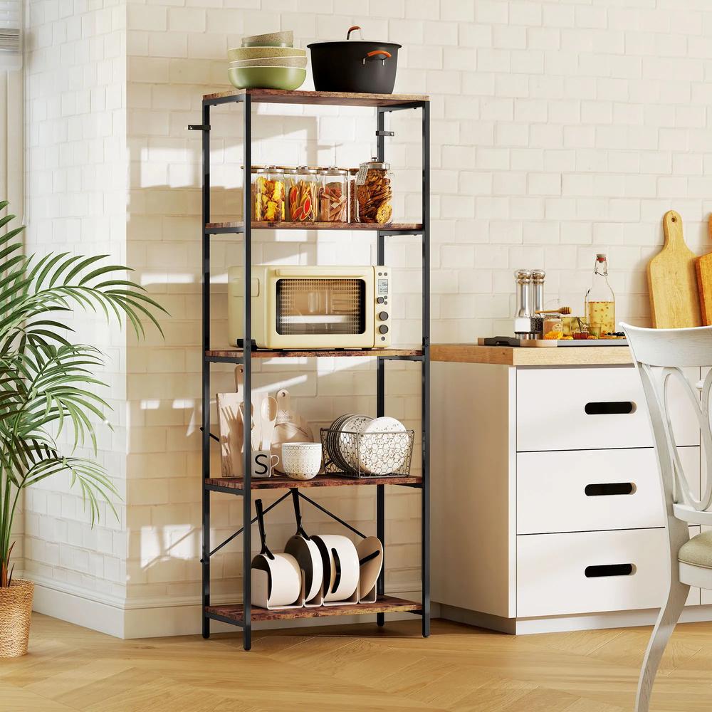 HOMCOM 5-Tier Bookshelf, Industrial Bookcase with Metal Frame Additional View 20
