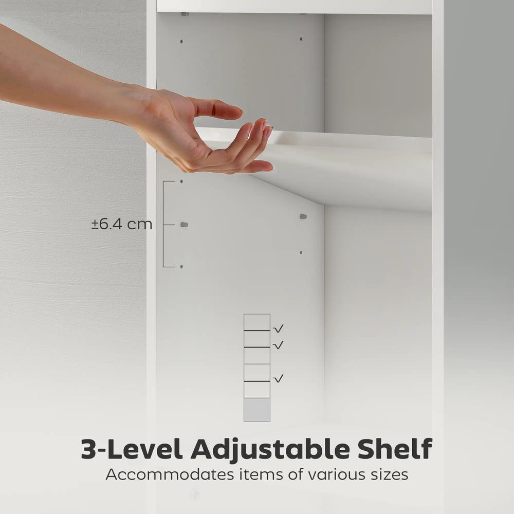 HOMCOM 6-Tier 156 cm Tall Bookcase - White Additional View 5
