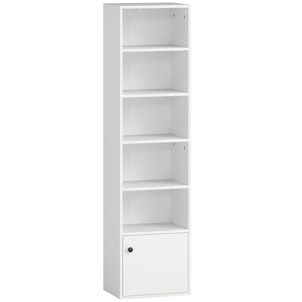 HOMCOM 6-Tier 156 cm Tall Bookcase - White