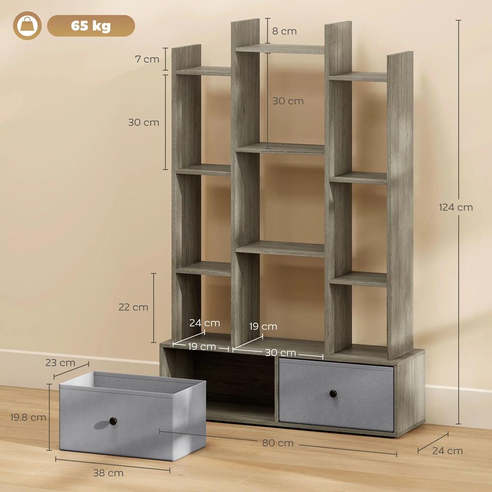 HOMCOM 12 Shelf Storage Unit, with Drawers Additional View 14