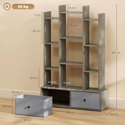 HOMCOM 12 Shelf Storage Unit, with Drawers Additional View 14
