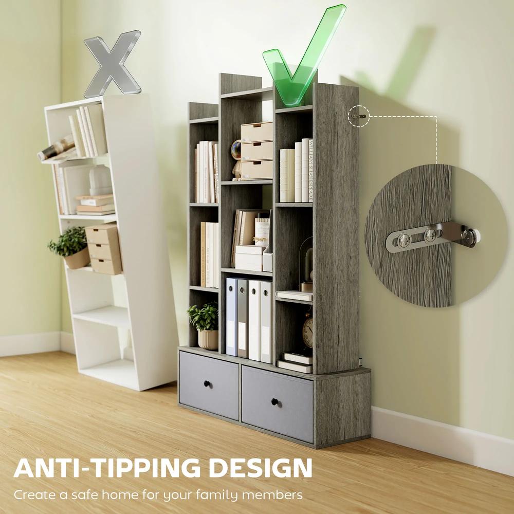 HOMCOM 12 Shelf Storage Unit, with Drawers Additional View 16