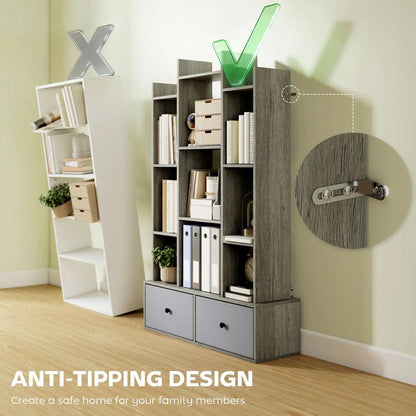 HOMCOM 12 Shelf Storage Unit, with Drawers Additional View 16