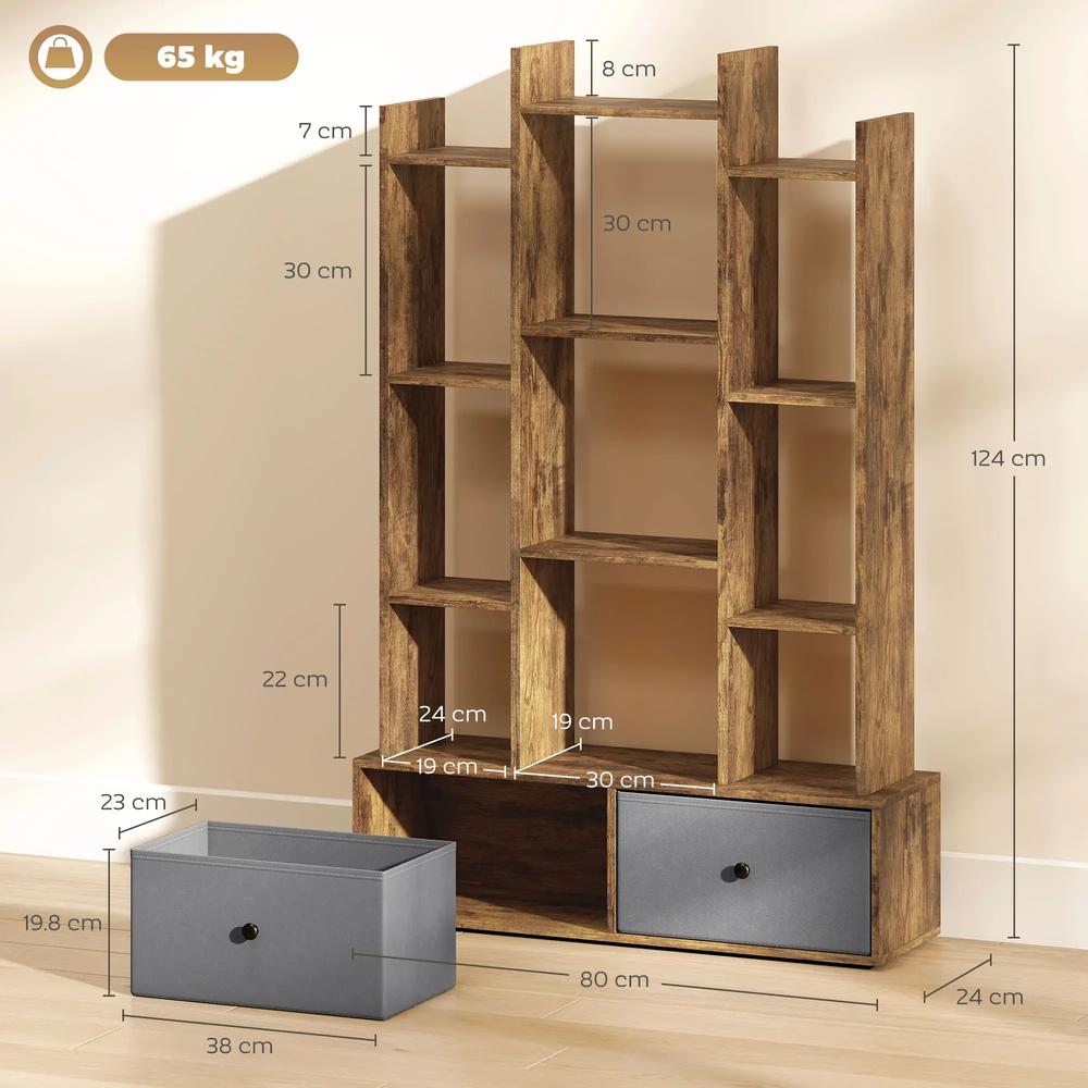 HOMCOM 12 Shelf Storage Unit, with Drawers Additional View 3