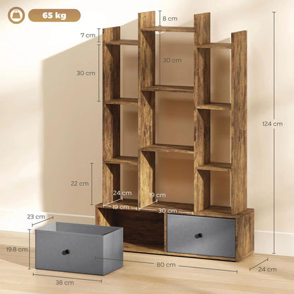 HOMCOM 12 Shelf Storage Unit, with Drawers Additional View 3
