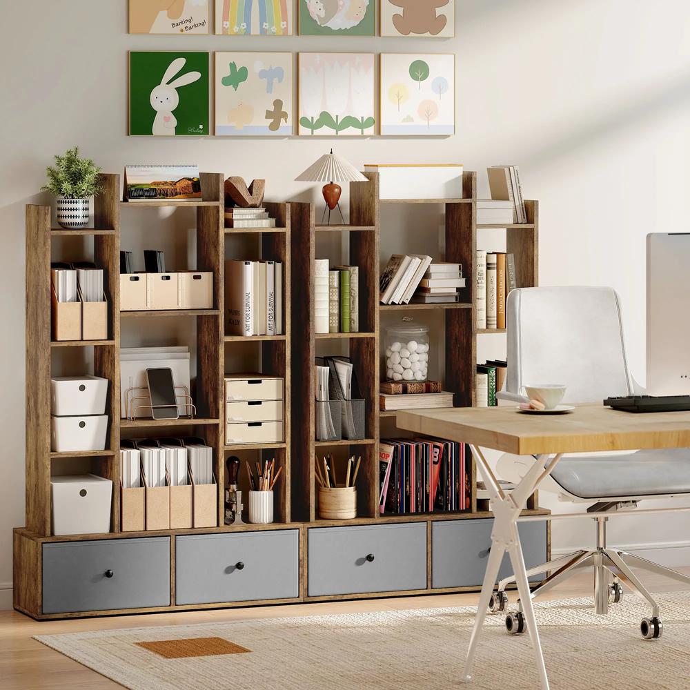 HOMCOM 12 Shelf Storage Unit, with Drawers Additional View 9