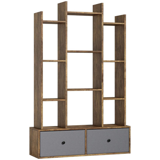 HOMCOM 12 Shelf Storage Unit, with Drawers