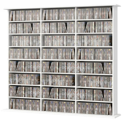 HOMCOM 1032 CD/594 DVD Storage Unit, Blu-ray Media Storage Shelf with 24 Compartments and 18 Adjustable Shelves Additional View 14