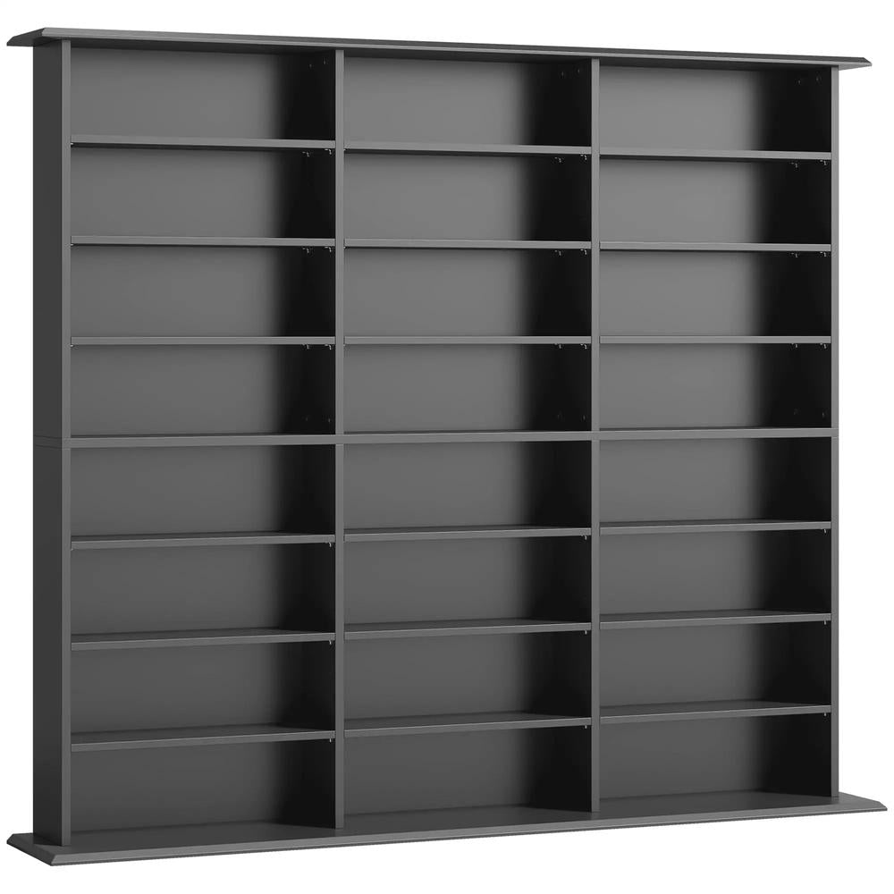 HOMCOM 1032 CD/594 DVD Storage Unit, Blu-ray Media Storage Shelf with 24 Compartments and 18 Adjustable Shelves Additional View 15