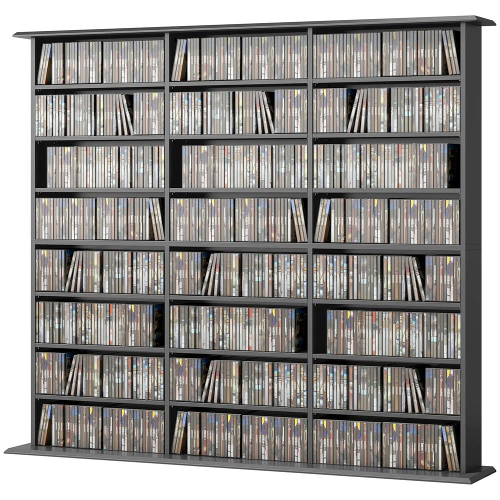 HOMCOM 1032 CD/594 DVD Storage Unit, Blu-ray Media Storage Shelf with 24 Compartments and 18 Adjustable Shelves Additional View 28