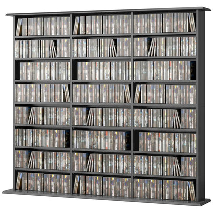 HOMCOM 1032 CD/594 DVD Storage Unit, Blu-ray Media Storage Shelf with 24 Compartments and 18 Adjustable Shelves Additional View 28