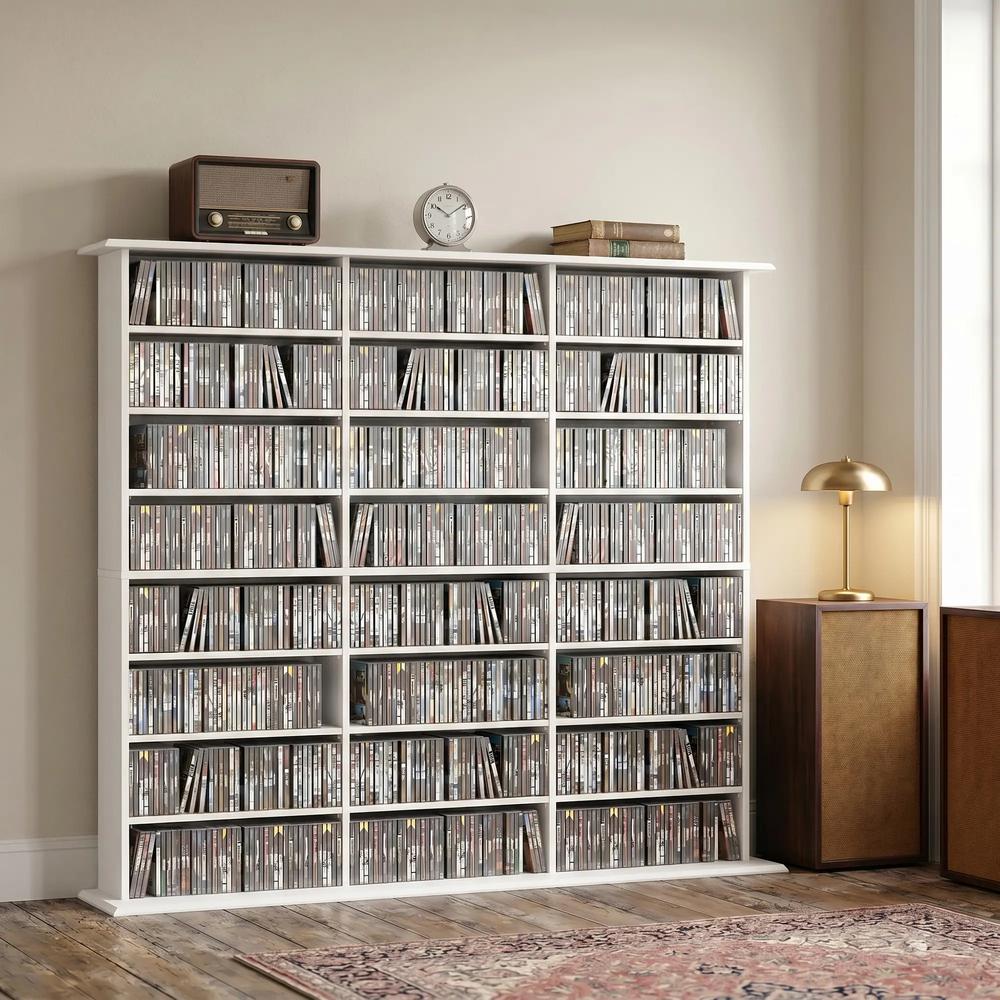 HOMCOM 1032 CD/594 DVD Storage Unit, Blu-ray Media Storage Shelf with 24 Compartments and 18 Adjustable Shelves Additional View 7