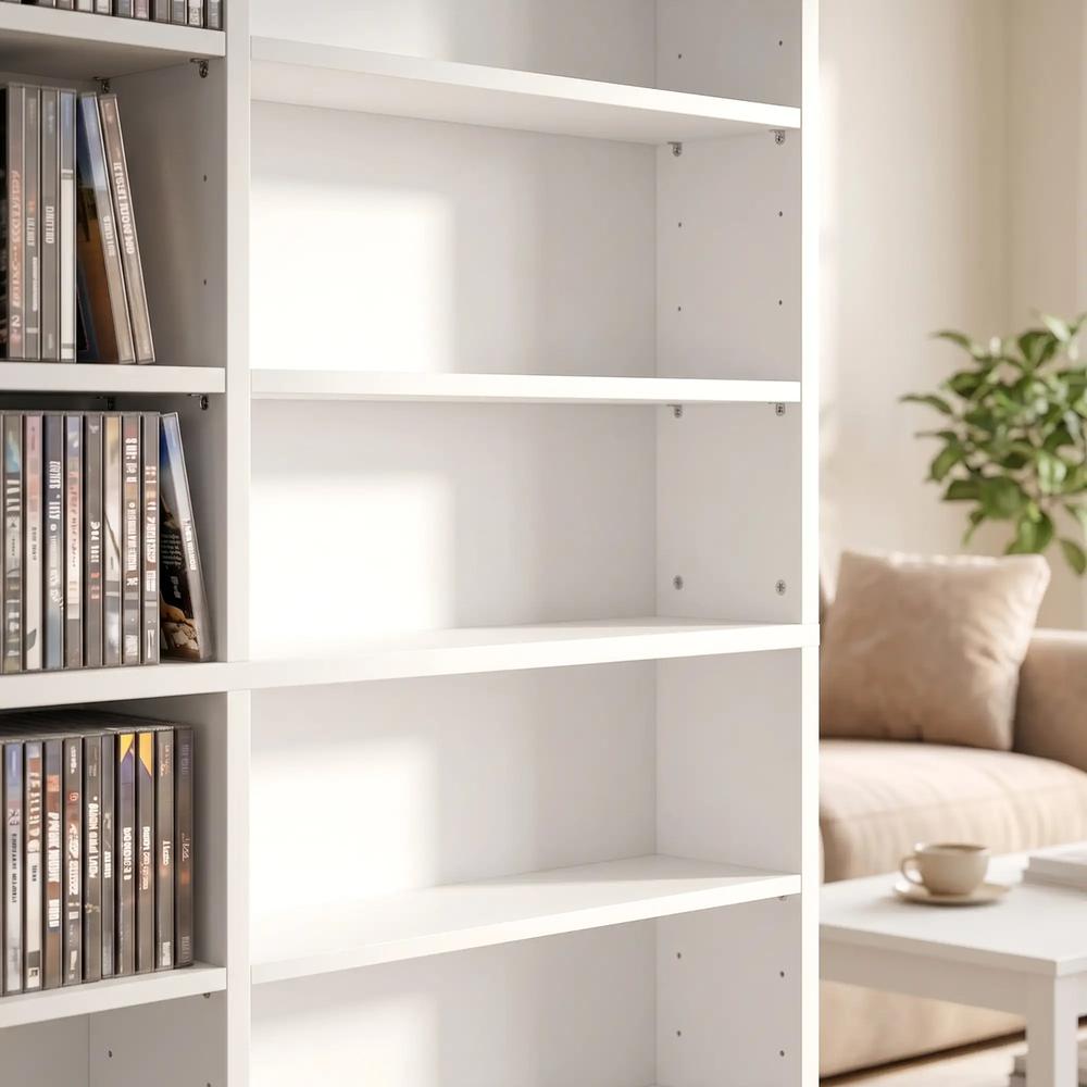 HOMCOM 1032 CD/594 DVD Storage Unit, Blu-ray Media Storage Shelf with 24 Compartments and 18 Adjustable Shelves Additional View 9