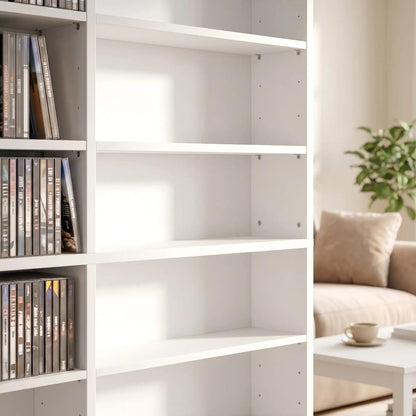 HOMCOM 1032 CD/594 DVD Storage Unit, Blu-ray Media Storage Shelf with 24 Compartments and 18 Adjustable Shelves Additional View 9