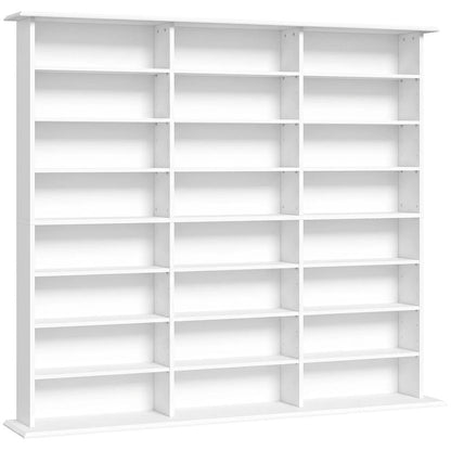 HOMCOM 1032 CD/594 DVD Storage Unit, Blu-ray Media Storage Shelf with 24 Compartments and 18 Adjustable Shelves