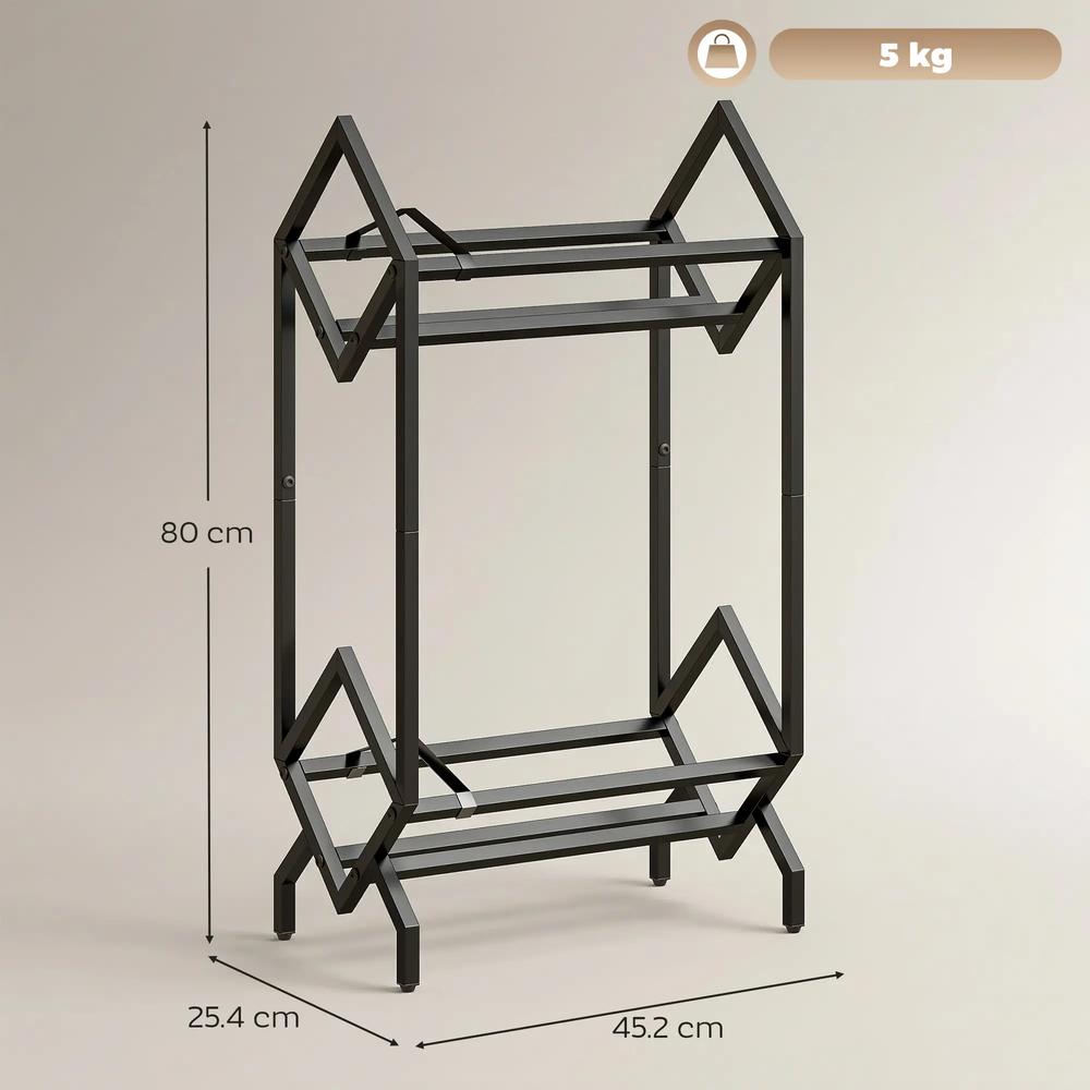 HOMCOM 50 CD Storage Rack, 2-Tier Metal CD Storage Unit, Free Standing, Easy to Assemble, Black Additional View 3