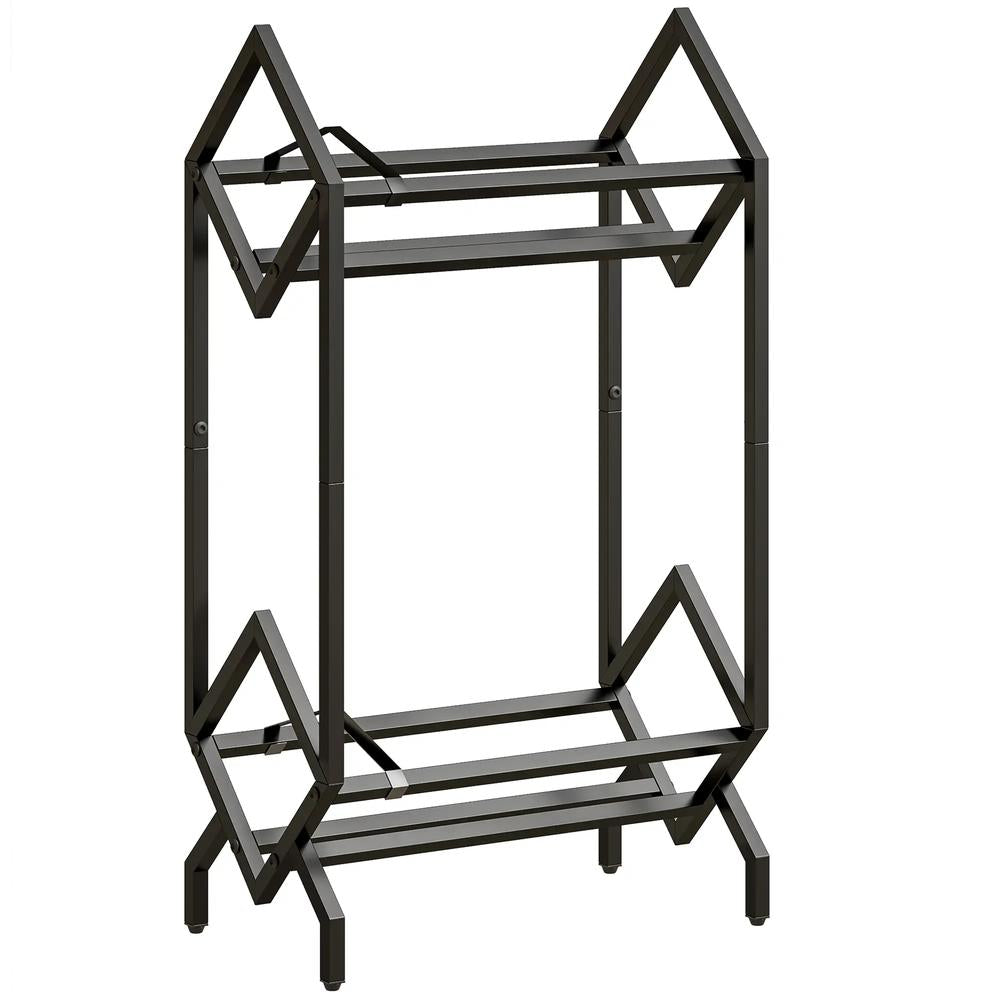 HOMCOM 50 CD Storage Rack, 2-Tier Metal CD Storage Unit, Free Standing, Easy to Assemble, Black