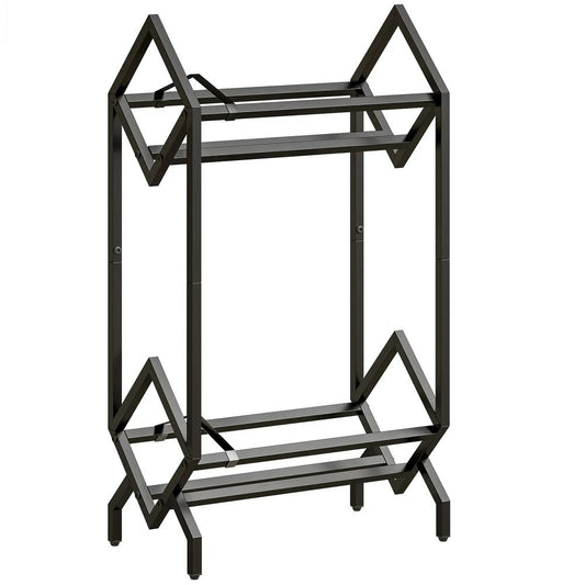HOMCOM 50 CD Storage Rack, 2-Tier Metal CD Storage Unit, Free Standing, Easy to Assemble, Black
