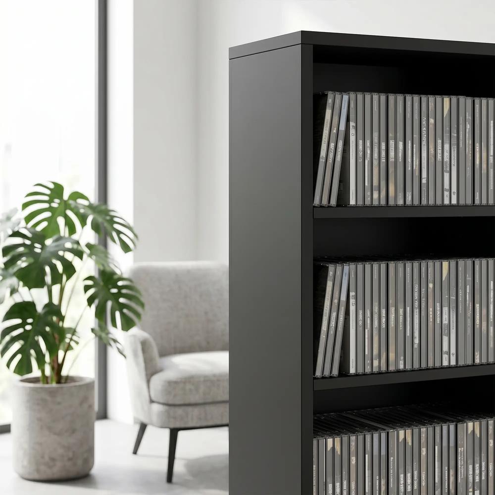 HOMCOM 835 CD/500 DVD Storage Unit, Blu-ray Media Storage Shelf with 27 Compartments and 21 Adjustable Shelves Additional View 12