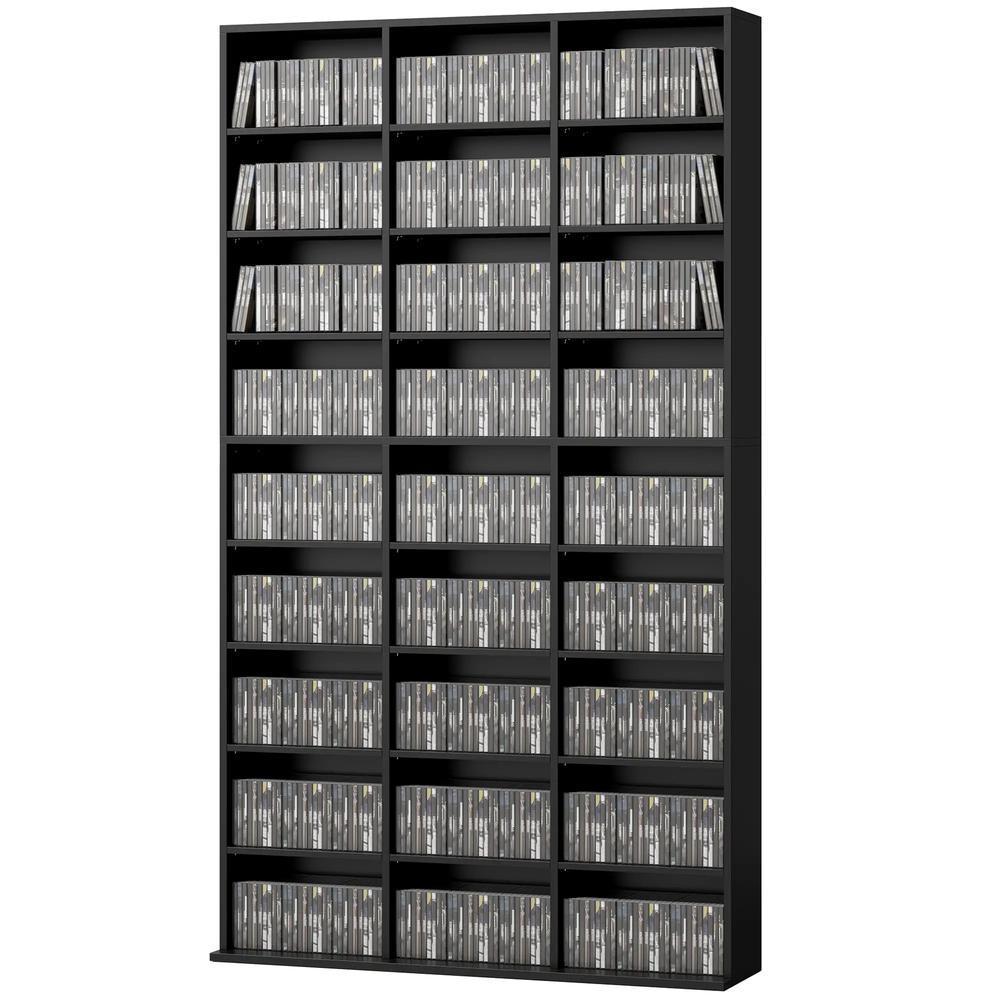 HOMCOM 835 CD/500 DVD Storage Unit, Blu-ray Media Storage Shelf with 27 Compartments and 21 Adjustable Shelves Additional View 15