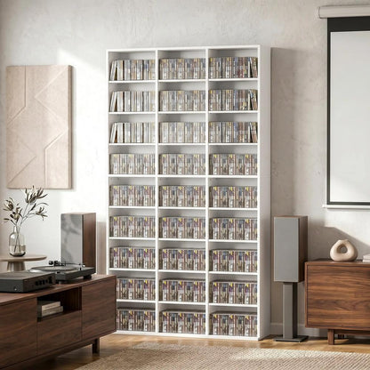HOMCOM 835 CD/500 DVD Storage Unit, Blu-ray Media Storage Shelf with 27 Compartments and 21 Adjustable Shelves Additional View 17