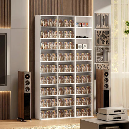 HOMCOM 835 CD/500 DVD Storage Unit, Blu-ray Media Storage Shelf with 27 Compartments and 21 Adjustable Shelves Additional View 23