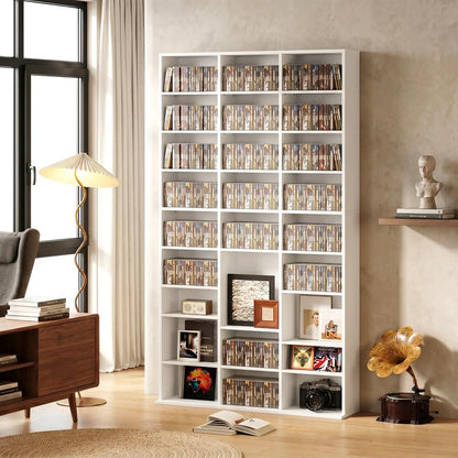HOMCOM 835 CD/500 DVD Storage Unit, Blu-ray Media Storage Shelf with 27 Compartments and 21 Adjustable Shelves Additional View 24